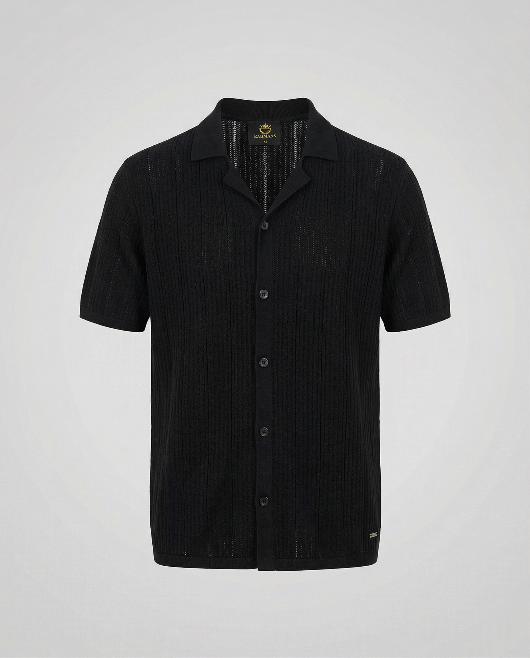 Vertical-Knit Short Sleeve  Sweater