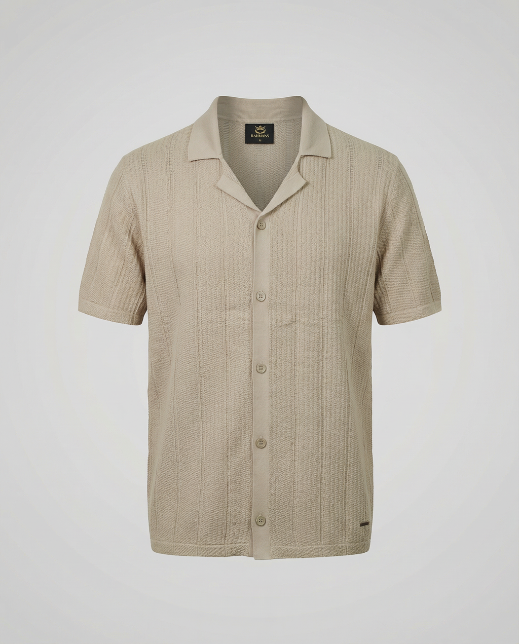 Vertical-Knit Short Sleeve  Sweater