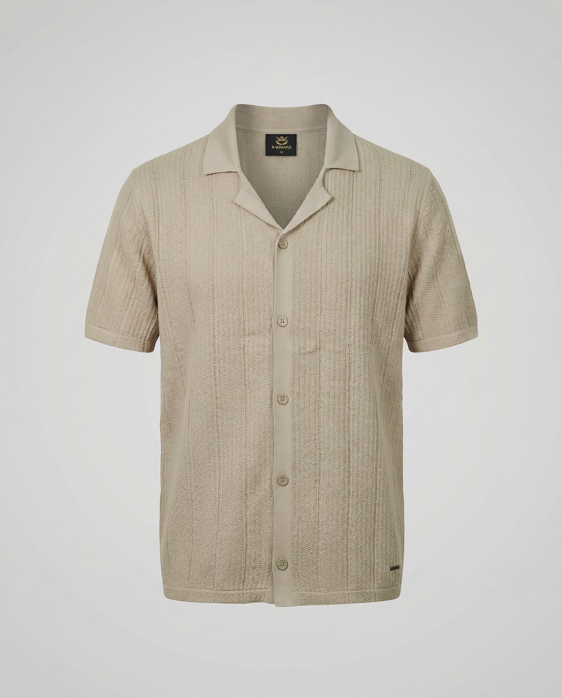 Vertical-Knit Short Sleeve  Sweater