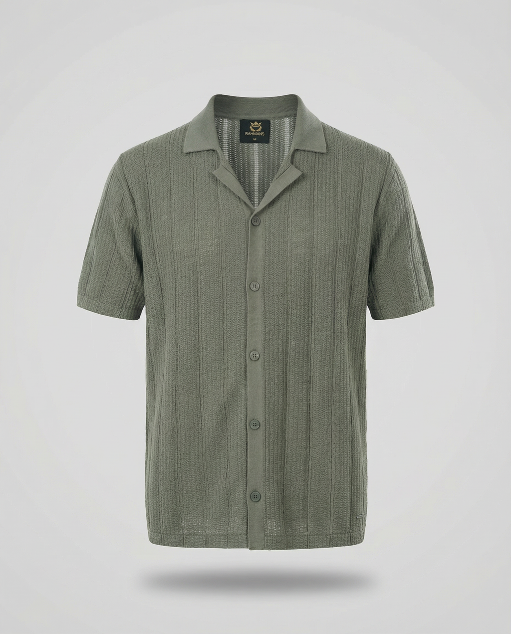 Vertical-Knit Short Sleeve  Sweater