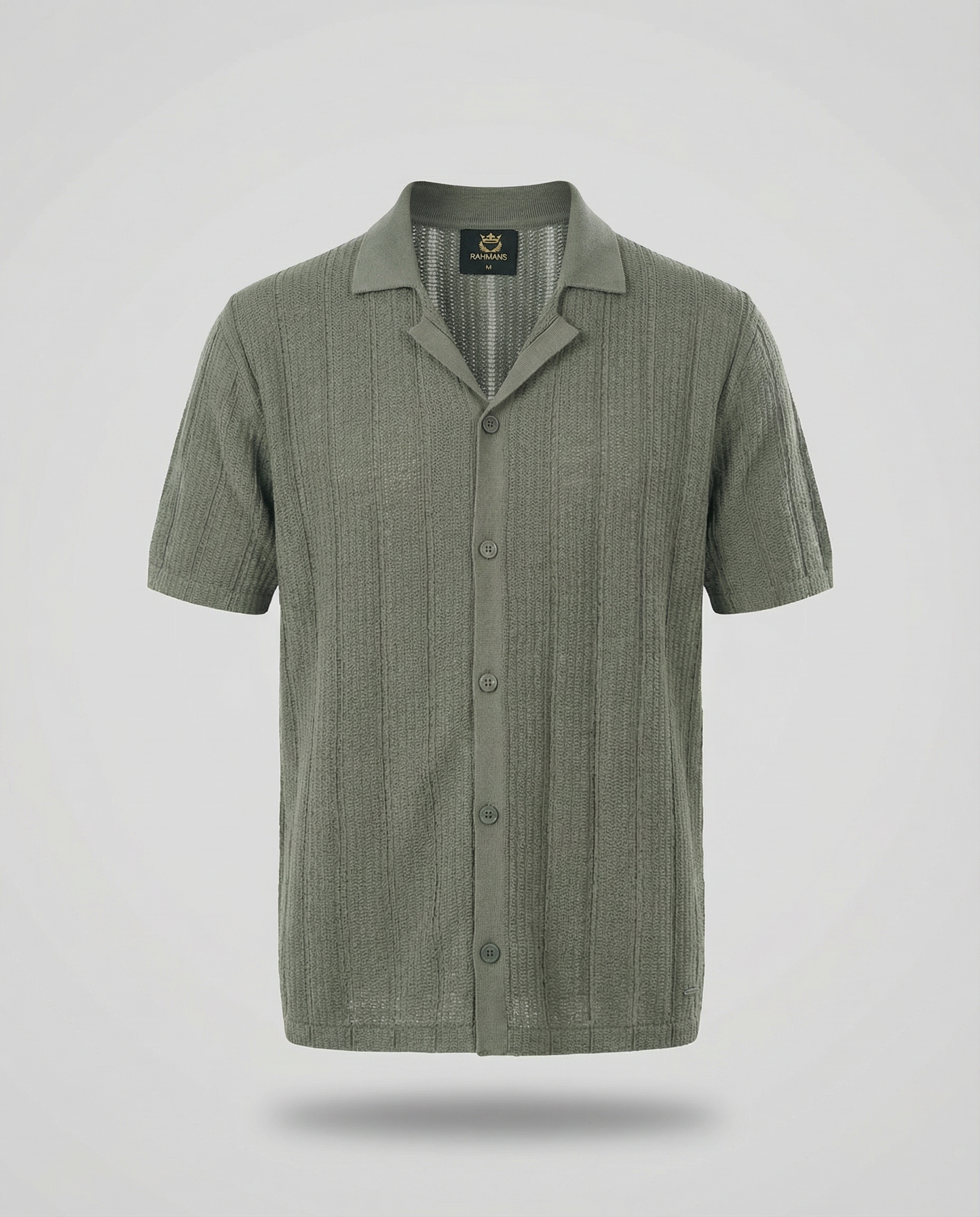 Vertical-Knit Short Sleeve  Sweater