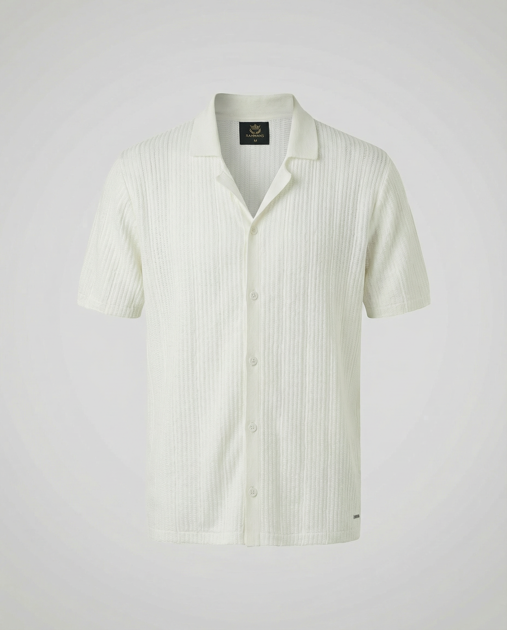 Vertical-Knit Short Sleeve  Sweater