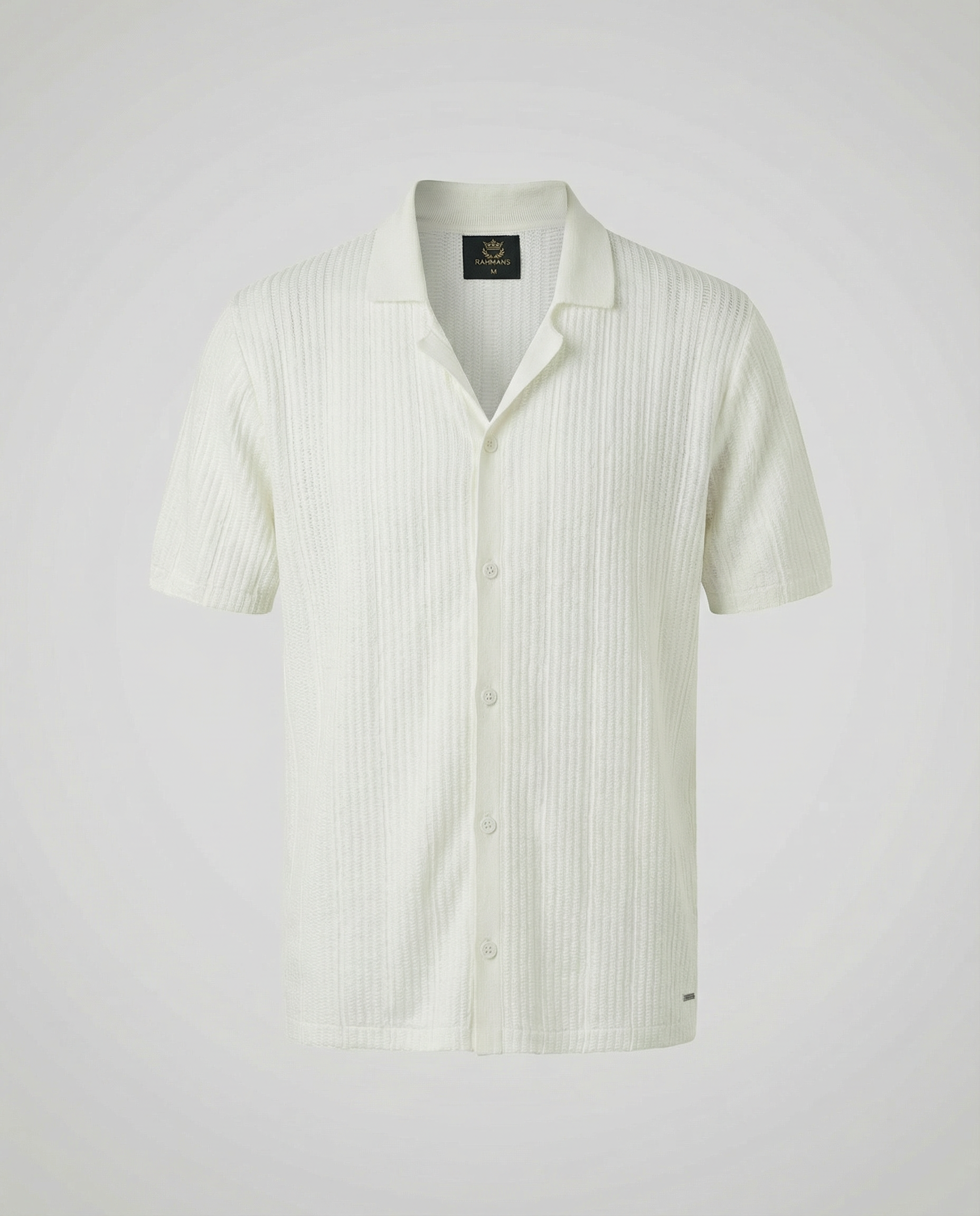 Vertical-Knit Short Sleeve  Sweater