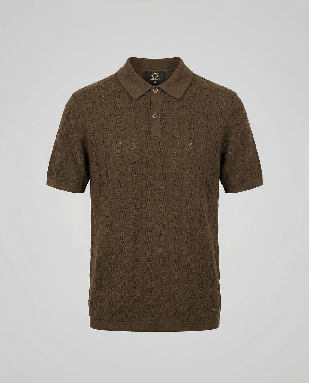 Linear-Knit Short Sleeve Sweater