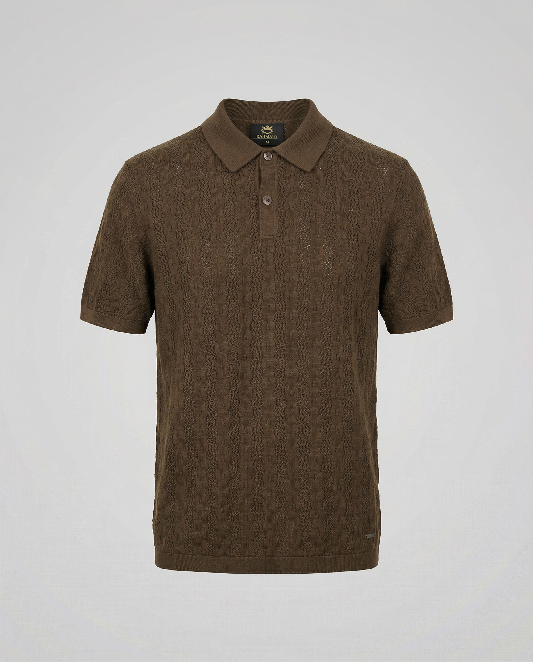 Linear-Knit Short Sleeve Sweater