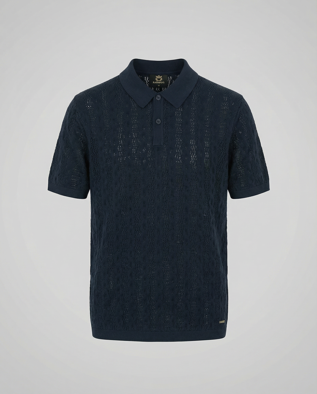 Linear-Knit Short Sleeve Sweater