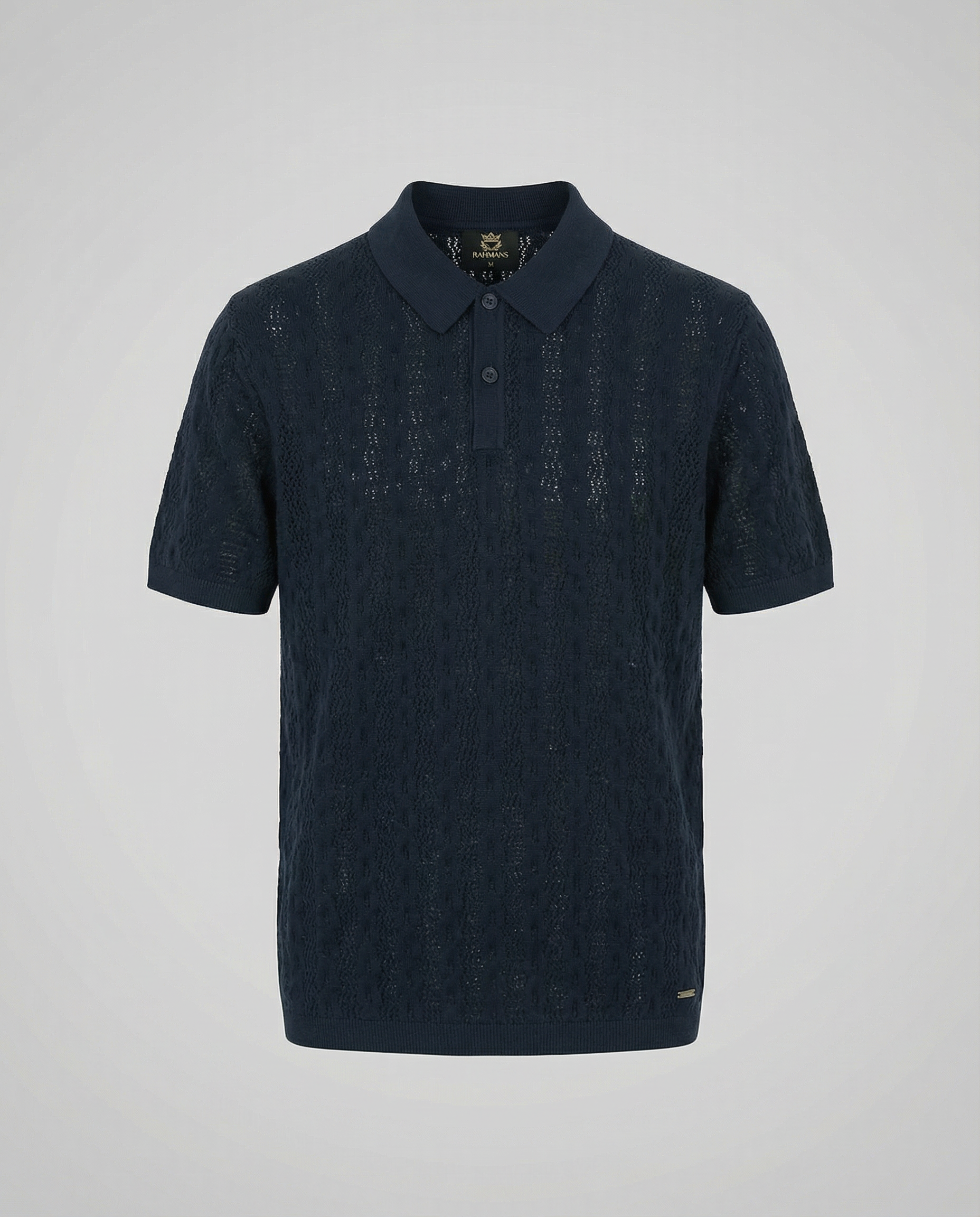 Linear-Knit Short Sleeve Sweater