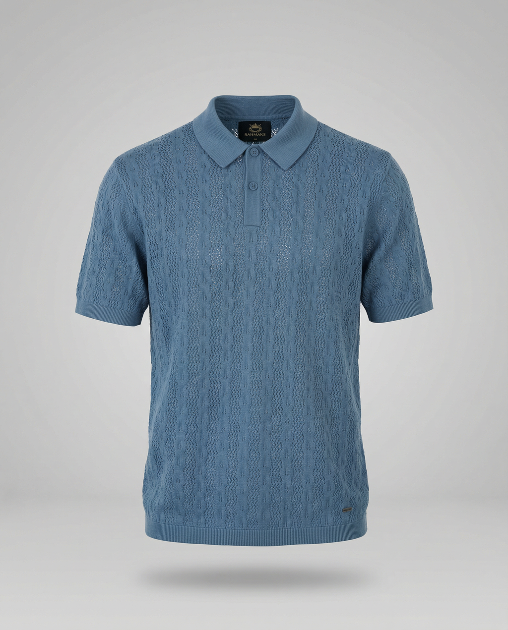 Linear-Knit Short Sleeve Sweater