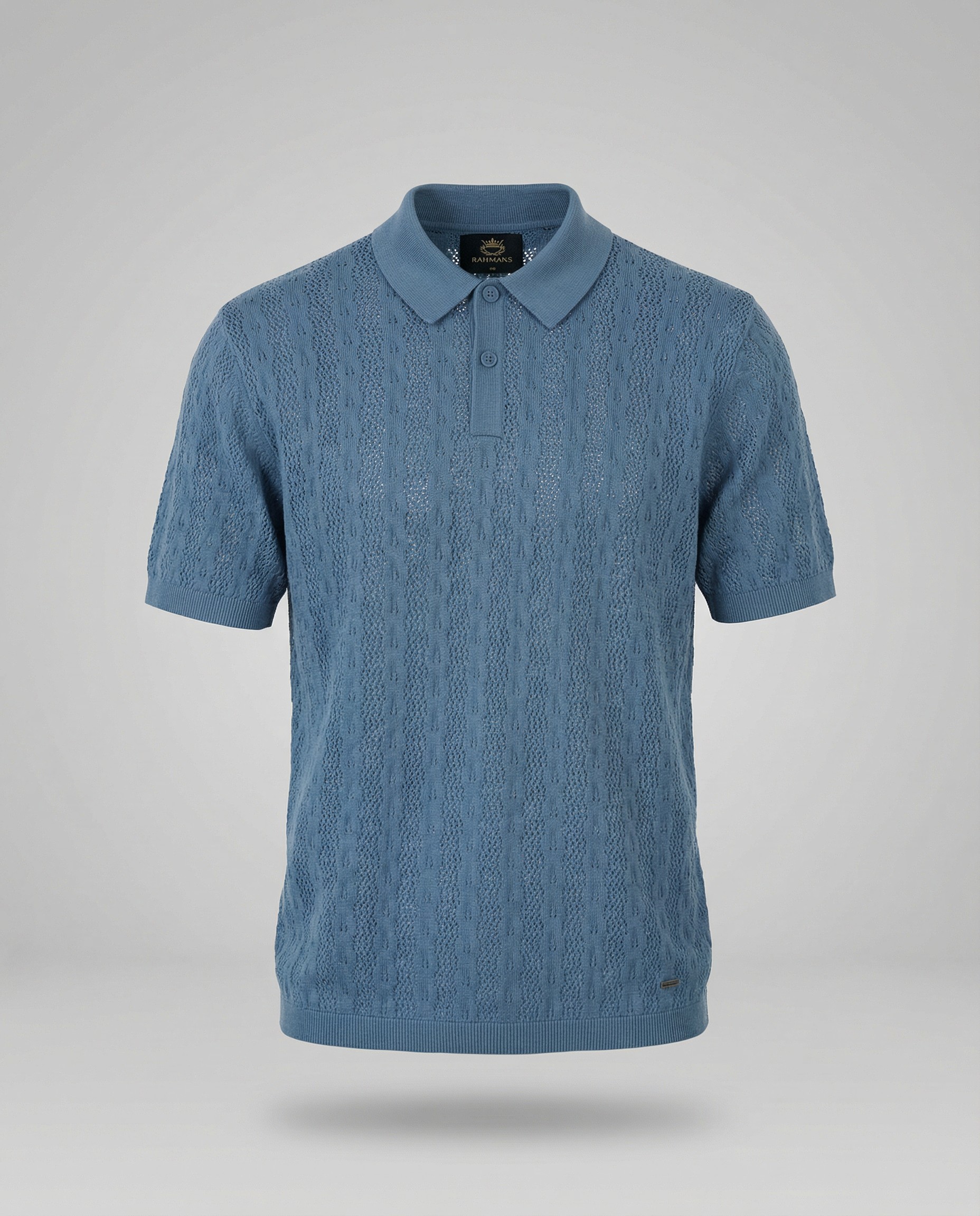 Linear-Knit Short Sleeve Sweater
