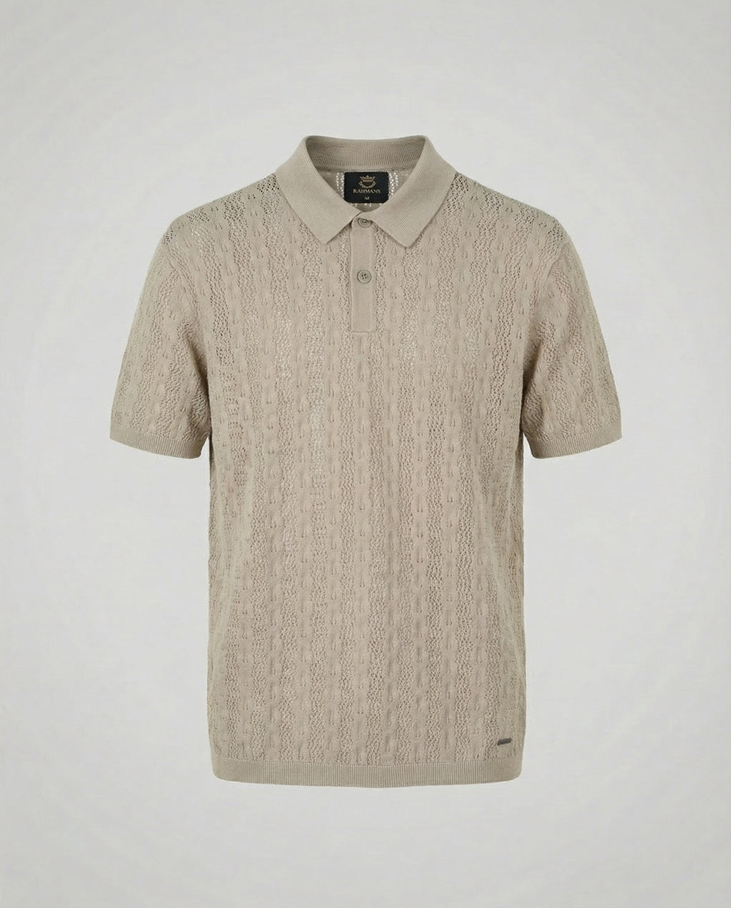 Linear-Knit Short Sleeve Sweater
