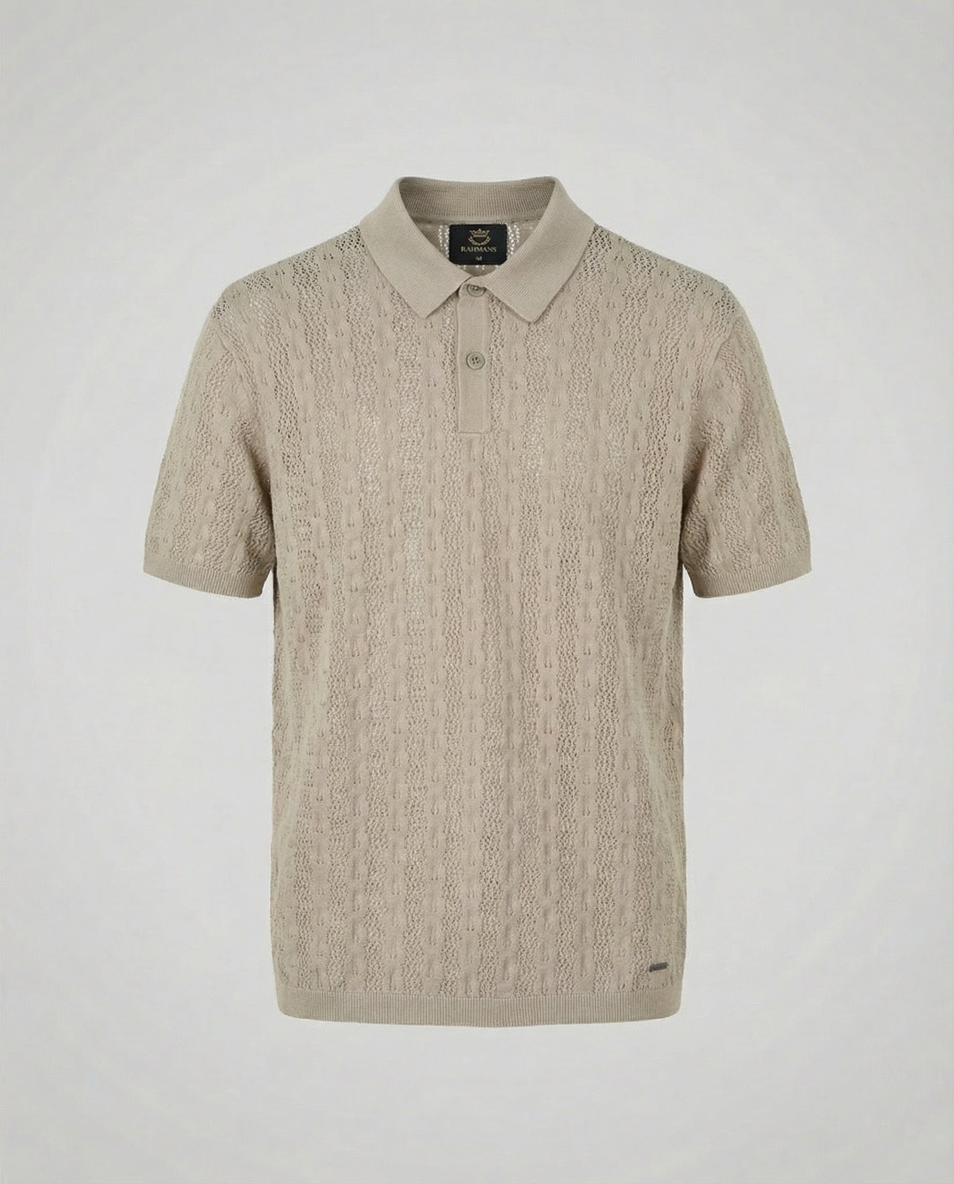 Linear-Knit Short Sleeve Sweater