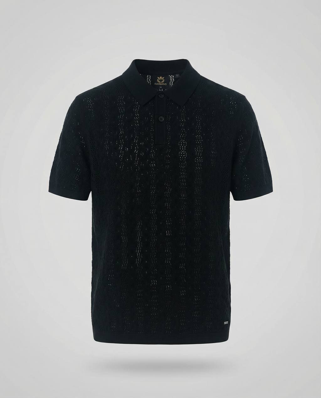 Linear-Knit Short Sleeve Sweater