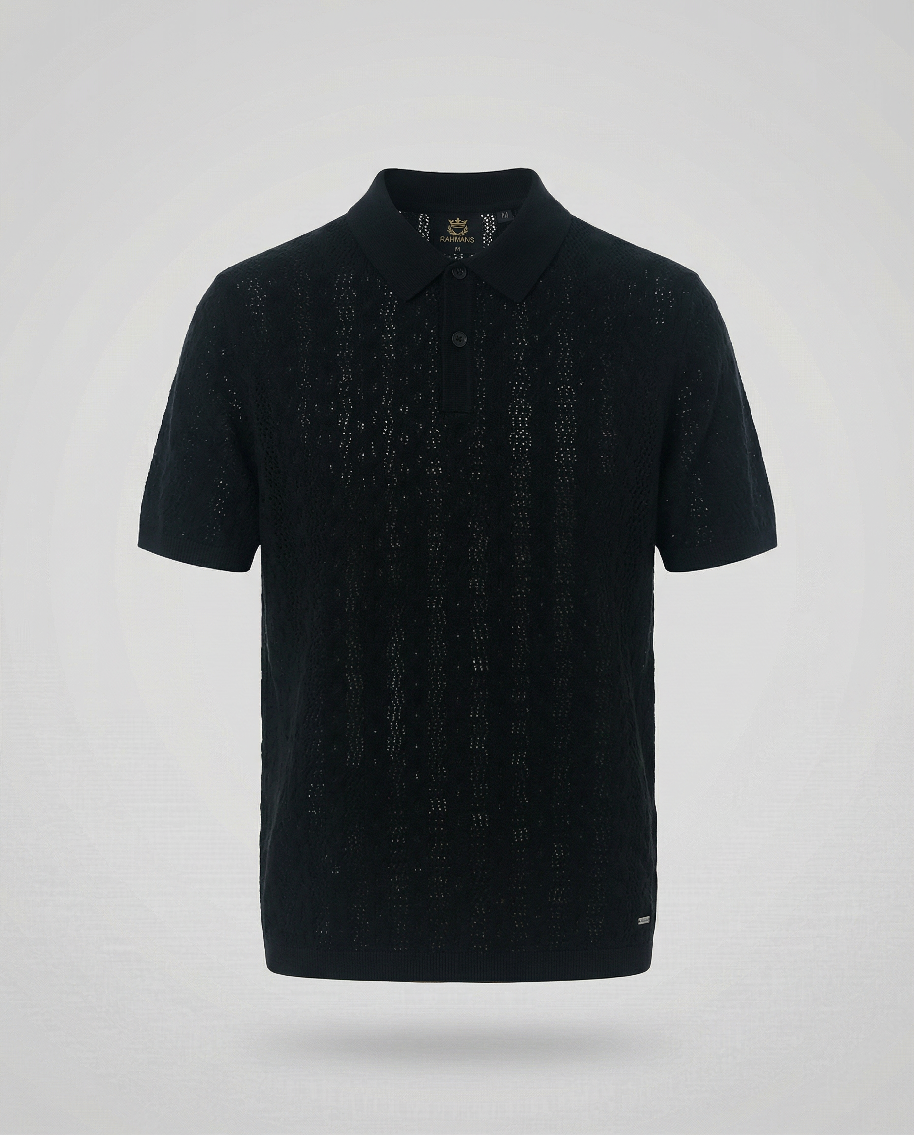 Linear-Knit Short Sleeve Sweater
